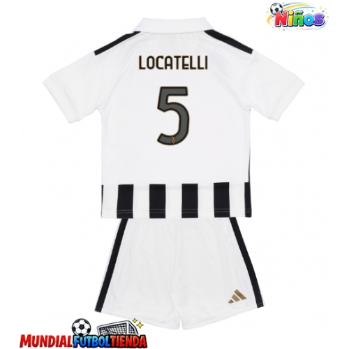 Camiseta Juventus Manuel Locatelli #5 Primera Equipación Replica 2026-27 para niños mangas cortas (+ Pantalones cortos)
